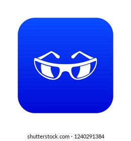 Sunglasses icon digital blue for any design isolated on white vector illustration