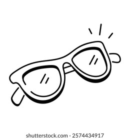 Sunglasses icon in doodle style 

