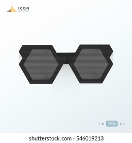 sunglasses icon flat black color