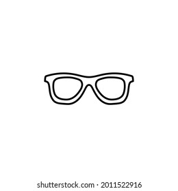 Sunglasses icon in flat black line style, isolated on white background 