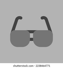 Sonnenbrillen-Symbol im flachen Stil über Reisen, Verwendung für mobile App-Präsentationen auf der Website