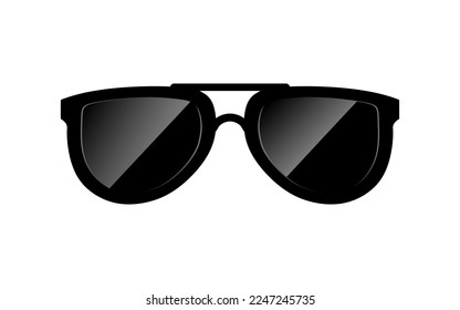 Icono de gafas de sol. Ilustración de estilo plano. Silueta de gafas de sol. Ilustración del vector