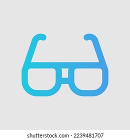 Icono de gafas de sol en el estilo de gradiente sobre viajes, uso para presentación de aplicaciones móviles del sitio web