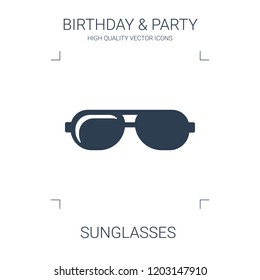 sunglasses icon. high quality filled sunglasses icon on white background. from birthday party collection flat trendy vector sunglasses symbol. use for web and mobile