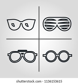 Sunglasses icon isolated flat vector icon 