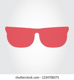 Sunglasses icon isolated on gray background. Sunglasses icon in flat style. Template for app, label, logo and web site. Creative modern art, vector illustration