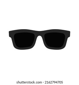 Sunglasses icon isolated on white background. Flat design. Vector black dark illustration.