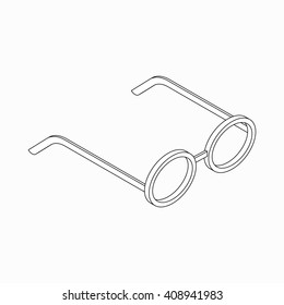Sunglasses icon, isometric 3d style