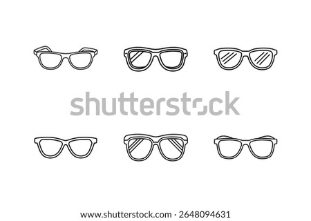 sunglasses icon line art vector illustration