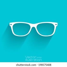 Sunglasses icon with long shadow-EPS10