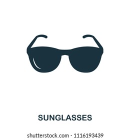 Sunglasses icon. Mobile app, printing, web site icon. Simple element sing. Monochrome Sunglasses icon illustration.