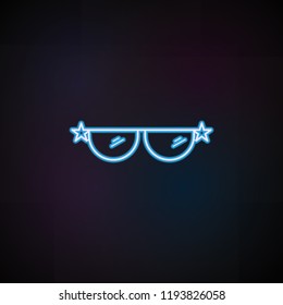 sunglasses icon in neon style. One of Woman Accessories collection icon can be used for UI, UX