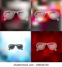 sunglasses icon on blurred background