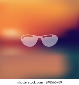 sunglasses icon on blurred background