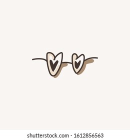 Sunglasses icon on isolated white background. Concept: application of the logo, placement on websites and social networks for storis, the store. Hot summer, holidays. Manual picture. Doodle. EPS 10.