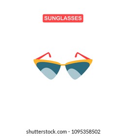 Sunglasses icon on a white background. Glasses icons for web and graphic design. Flat style logo. Vector illustation.