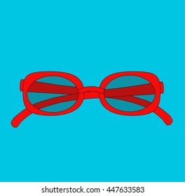 Sunglasses icon retro style flat vector