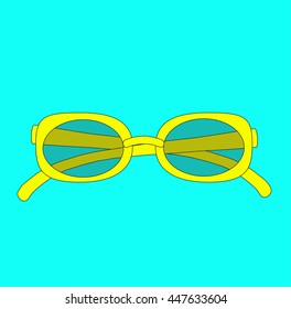 Sunglasses icon retro style flat vector