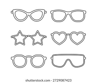 Conjunto de iconos de gafas de sol Vector de ilustración