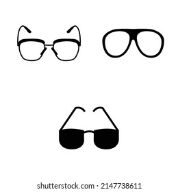 sunglasses icon set silhouette vector