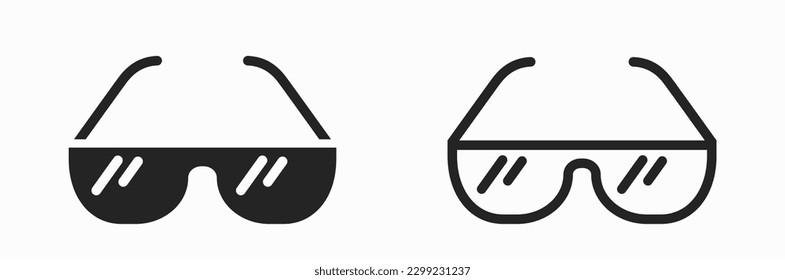 sunglasses icon set. summer, vacation and eyeglasses symbol. isolated vector images in simple style