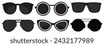 Sunglasses Icon Set | Sunglasses Vector Illustration Logo | Dark Glasses Icons Isolated Collection. Vector illustration. EPS 10