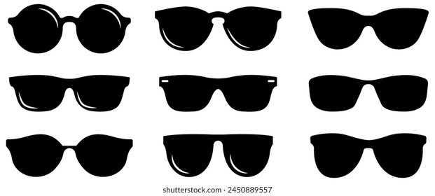 Sunglasses icon set. Vector illustration isolated on white background
