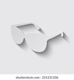 sunglasses icon with shadow on a grey background