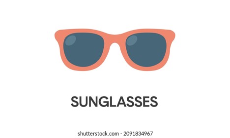 Sunglasses Icon or Sign. Vector isolated flat editable illustration