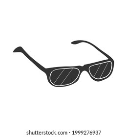 Sunglasses Icon Silhouette Illustration. Summer Fashion Vector Graphic Pictogram Symbol Clip Art. Doodle Sketch Black Sign.