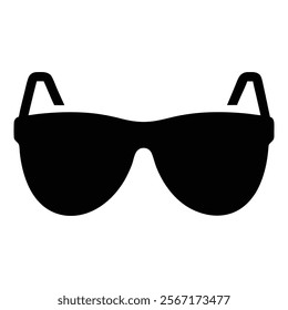 Sunglasses icon silhouette set against a white background