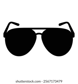 Sunglasses icon silhouette set against a white background