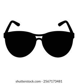 Sunglasses icon silhouette set against a white background