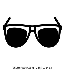 Sunglasses icon silhouette set against a white background