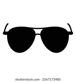 Sunglasses icon silhouette set against a white background