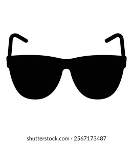 Sunglasses icon silhouette set against a white background