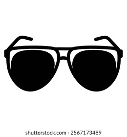 Sunglasses icon silhouette set against a white background