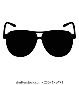 Sunglasses icon silhouette set against a white background