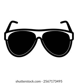 Sunglasses icon silhouette set against a white background