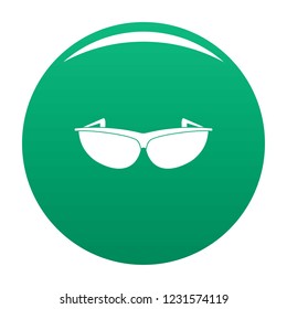 Sunglasses icon. Simple illustration of sunglasses vector icon for any design green