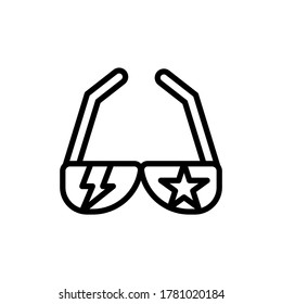 Icono de gafas de sol. Línea simple, contorno de elementos vectoriales de iconos de rock n roll para ui y ux, sitio web o aplicación móvil