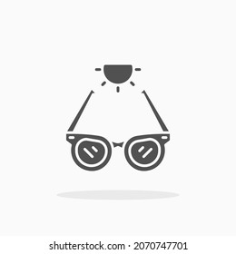Icono de gafas de sol. Estilo de glifo sólido. Ilustración vectorial. Disfruta de este icono para tu proyecto.