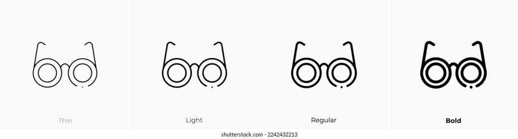 sunglasses icon. Thin, Light Regular And Bold style design isolated on white background