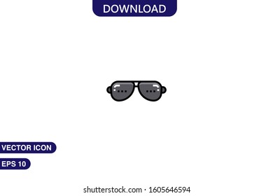 Sunglasses icon in trendy flat style isolated on white background vector illustration