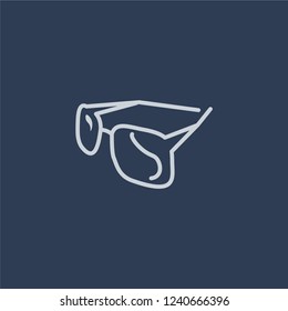 Sunglasses icon. Trendy flat vector line Sunglasses icon on dark blue background from Architecture and Travel collection. 