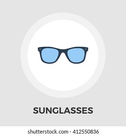 Sunglasses icon vector. Flat icon isolated on the white background. Editable EPS file. Vector illustration.