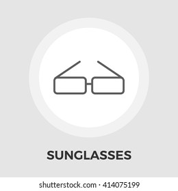 Sunglasses icon vector. Flat icon isolated on the white background. Editable EPS file. Vector illustration.