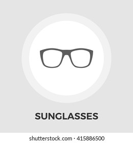 Sunglasses icon vector. Flat icon isolated on the white background. Editable EPS file. Vector illustration.