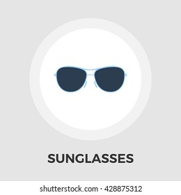 Sunglasses icon vector. Flat icon isolated on the white background. Editable EPS file. Vector illustration.