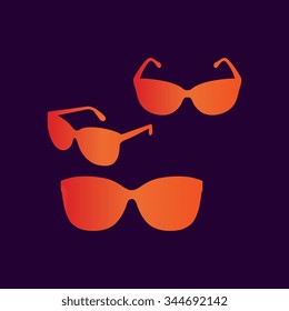 Sunglasses icon, vector illustration